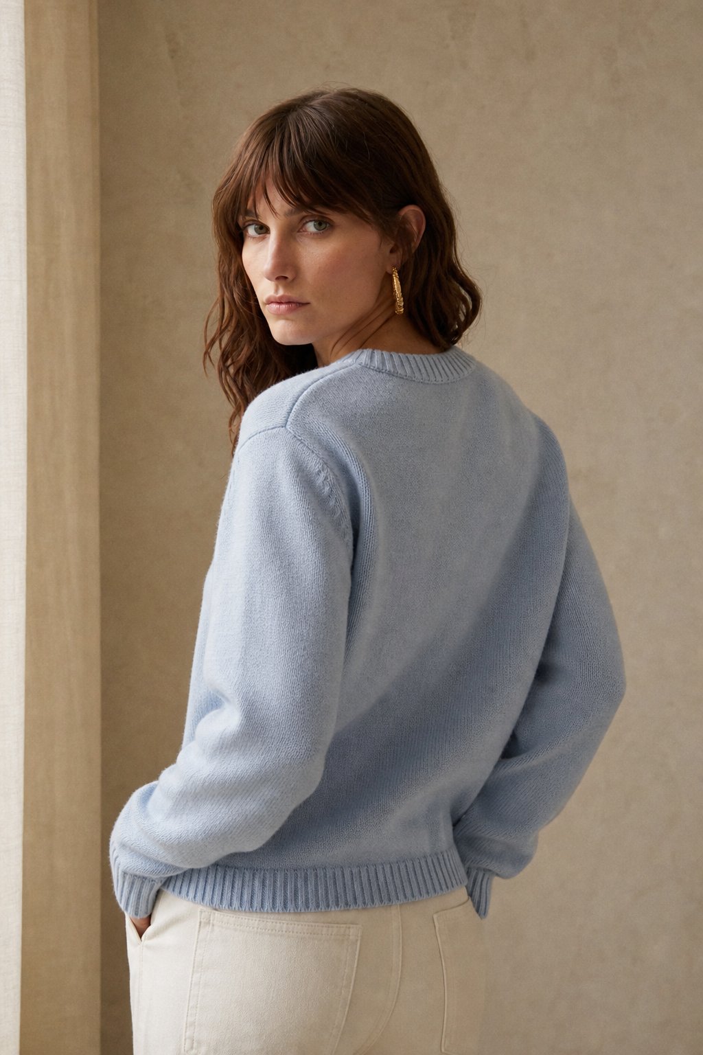 Hadley Fisher Knit Sweater — Blue, studio product shot