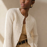 Homebodies Casual Cashmere Cardigan — White, banana_republic product shot