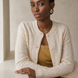 Homebodies Casual Cashmere Cardigan — White, banana_republic product shot