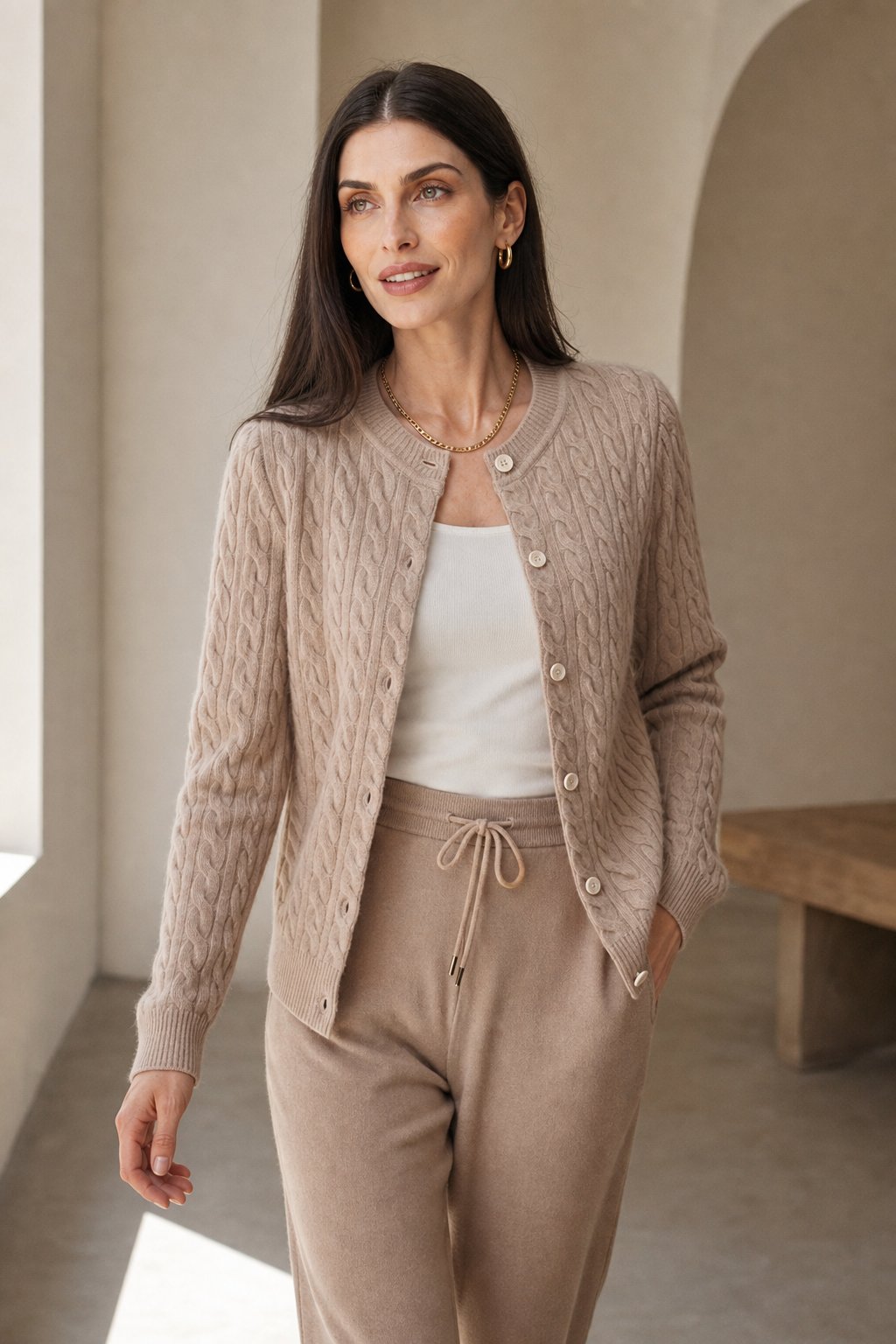 Homebodies Casual Cashmere Cardigan — Camel, banana_republic product shot