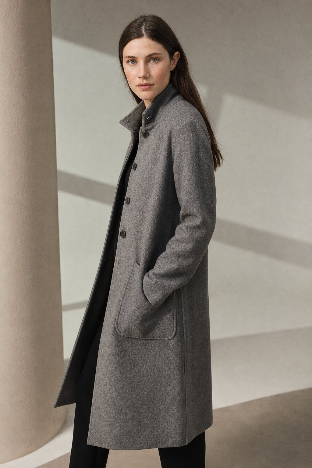 Hudson Park Wool Overcoat — Gray, banana_republic product shot