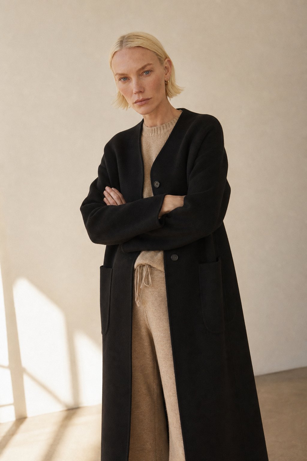 Hudson Park Wool Overcoat — Black, banana_republic product shot