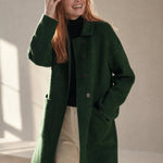 Hudson Park Wool Overcoat — Green, banana_republic product shot