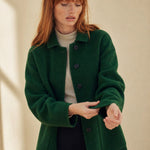 Hudson Park Wool Overcoat — Green, banana_republic product shot