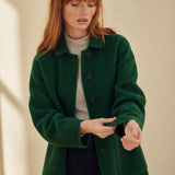 Hudson Park Wool Overcoat — Green, banana_republic product shot