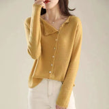 Amélise Asymmetric Button Sweater