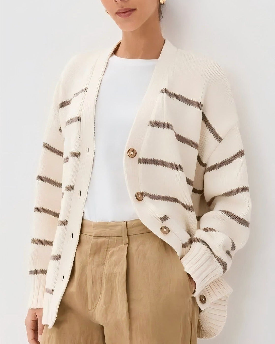 Westhaven Organic Striped Cardigan