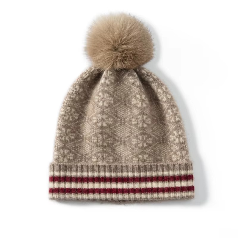Avery Fair Isle Cashmere Pom Beanie
