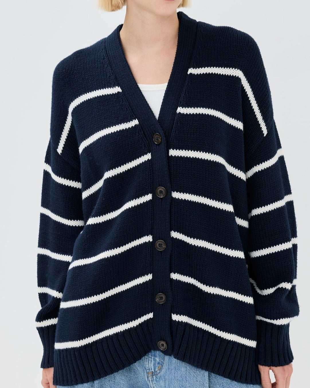 Westhaven Organic Striped Cardigan