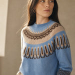 Isla Fair Isle Cashmere Sweater — Blue, banana_republic product shot