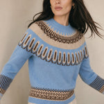 Isla Fair Isle Cashmere Sweater — Blue, banana_republic product shot