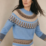 Isla Fair Isle Cashmere Sweater — Blue, banana_republic product shot