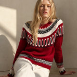 Isla Fair Isle Cashmere Sweater — Red, banana_republic product shot