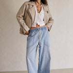 Isla Weekender Drawstring Jeans — Sky, banana_republic product shot