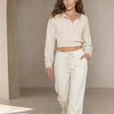 Isla Weekender Drawstring Jeans — White, banana_republic product shot