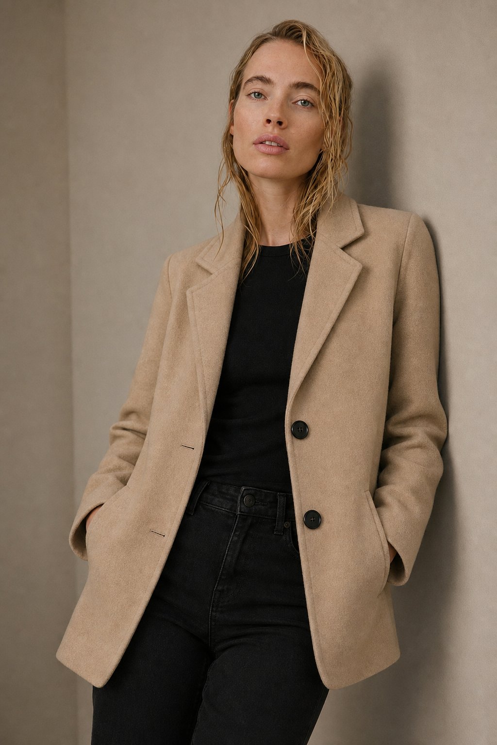 Johanna Wool Blazer — Ivory, banana_republic product shot