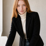 Johanna Wool Blazer — Black, banana_republic product shot