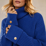 Adèle Oversized Knit Pullover — Blue, banana_republic product shot