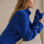 Adèle Oversized Knit Pullover — Blue, banana_republic product shot