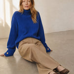 Adèle Oversized Knit Pullover — Blue, banana_republic product shot
