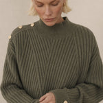 Adèle Oversized Knit Pullover — Olive, banana_republic product shot