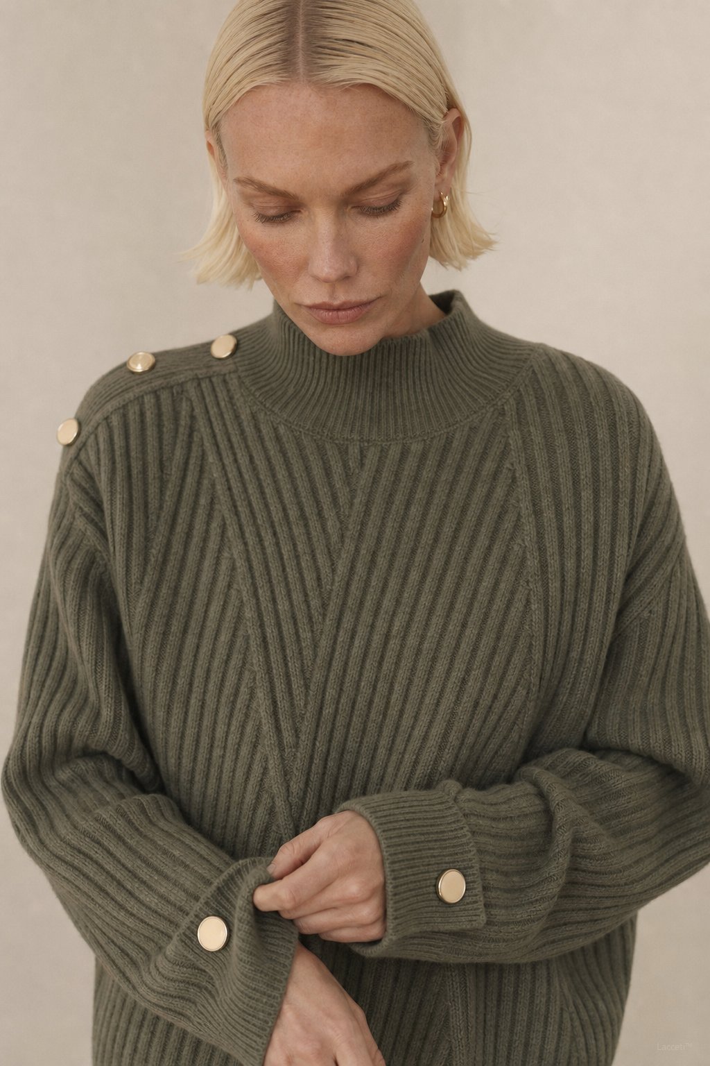 Adèle Oversized Knit Pullover — Olive, banana_republic product shot