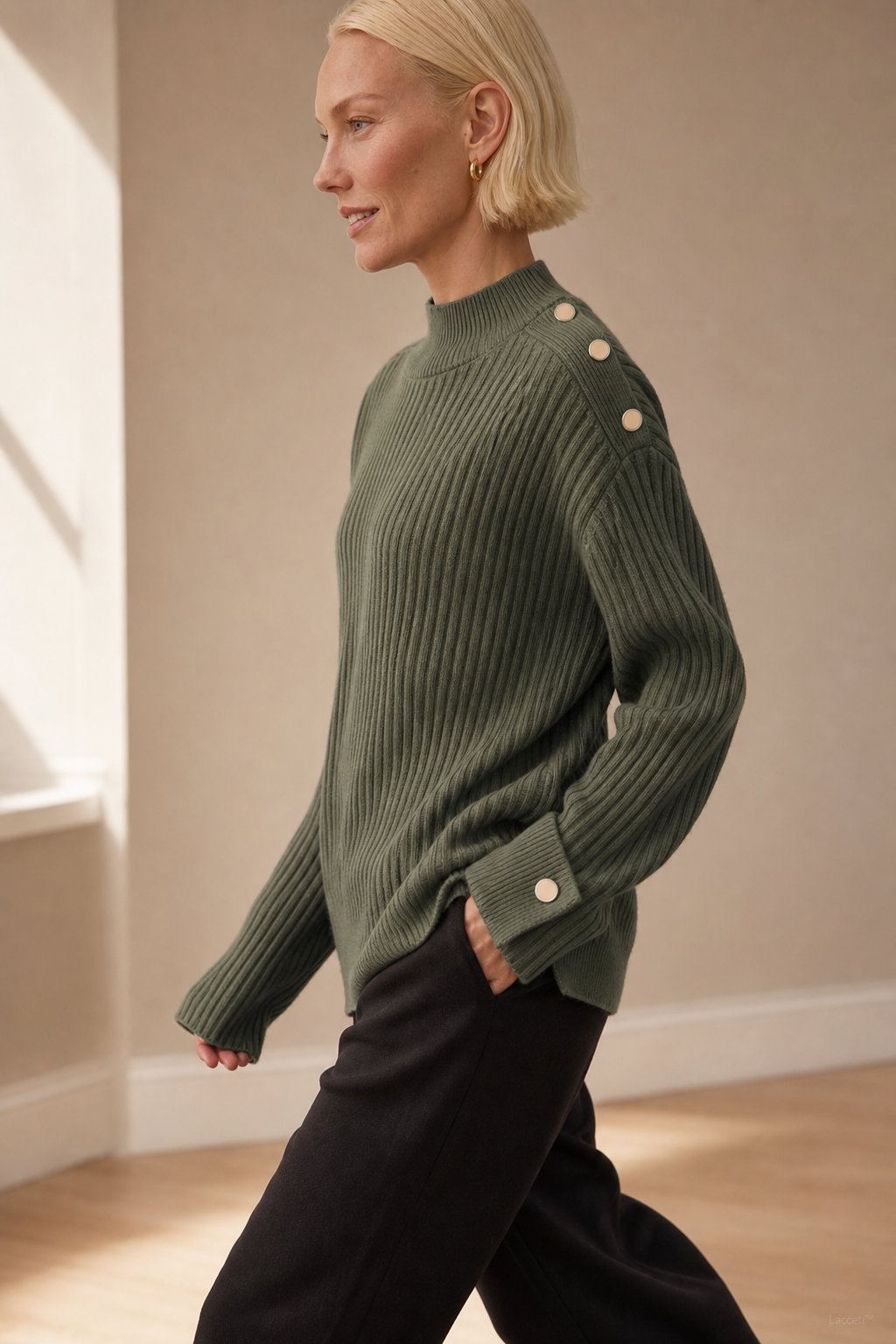 Adèle Oversized Knit Pullover — Olive, banana_republic product shot