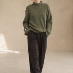 Adèle Oversized Knit Pullover — Olive, banana_republic product shot