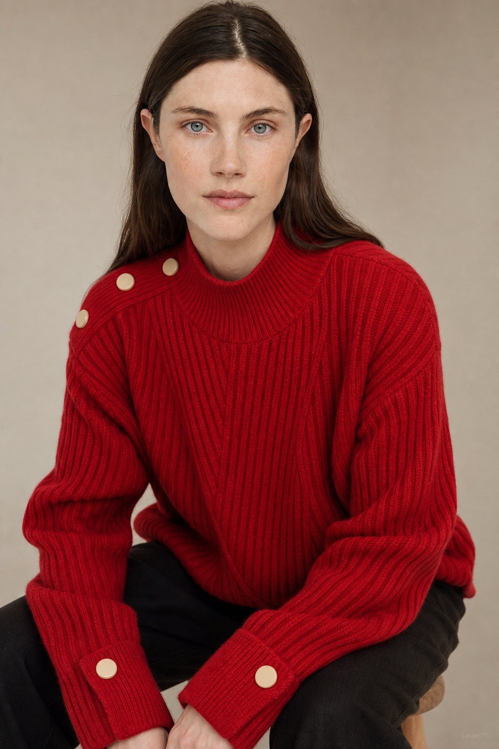 Adèle Oversized Knit Pullover — Red, banana_republic product shot