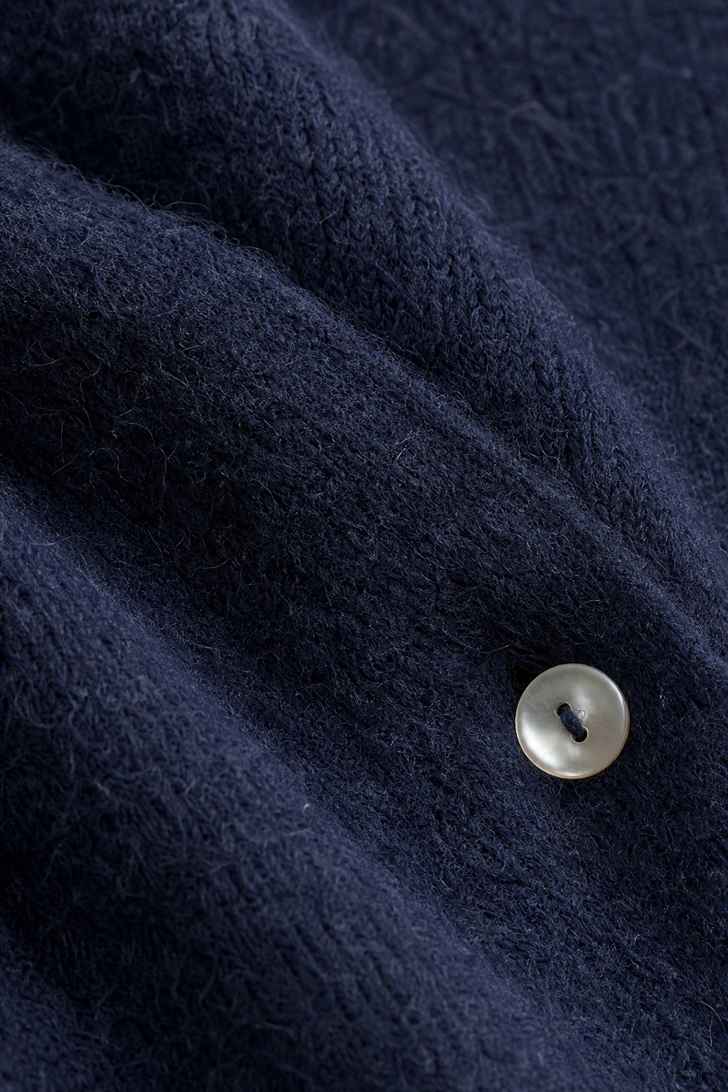 Amélise Asymmetric Cashmere Button Sweater — Navy, studio product shot