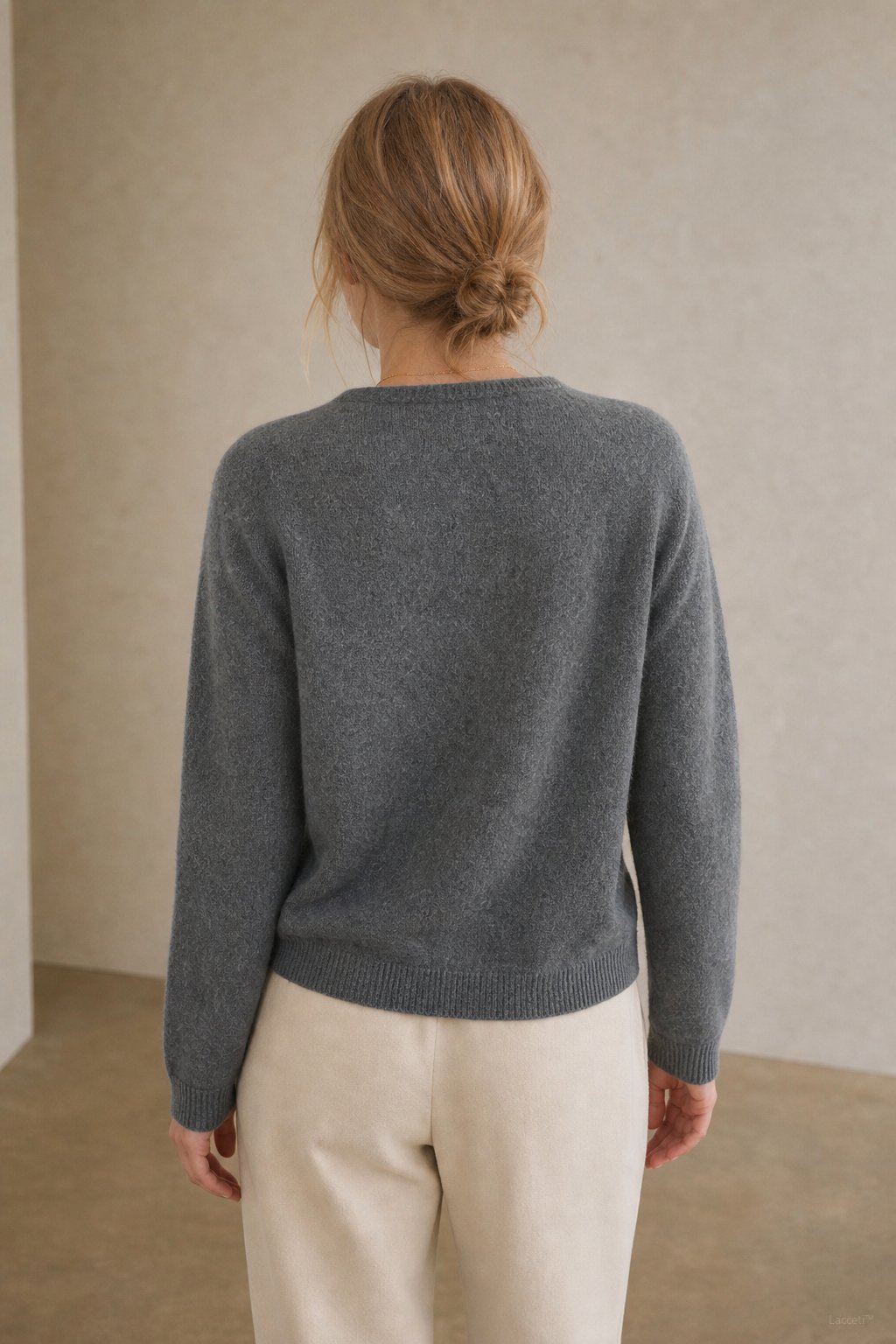 Amélise Asymmetric Cashmere Button Sweater, studio product shot
