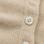 Amélise Asymmetric Cashmere Button Sweater — Khaki, studio product shot