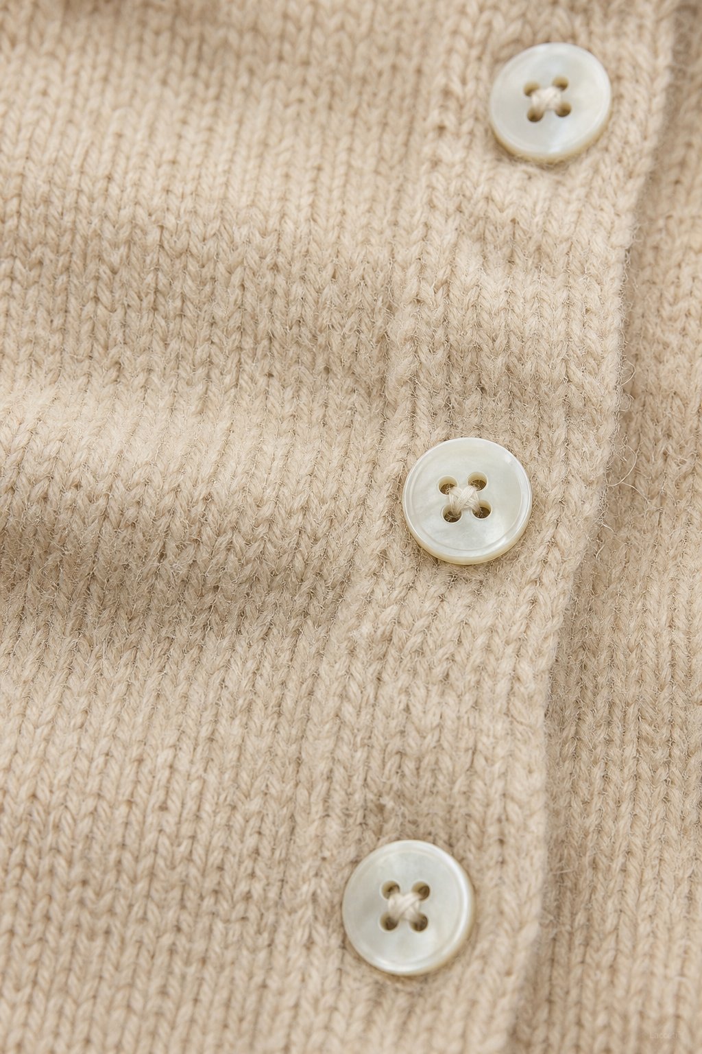 Amélise Asymmetric Cashmere Button Sweater — Khaki, studio product shot