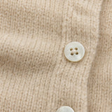 Amélise Asymmetric Cashmere Button Sweater — Khaki, studio product shot