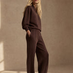 Amanda Pullover & Trouser Set — Burgundy, studio product shot