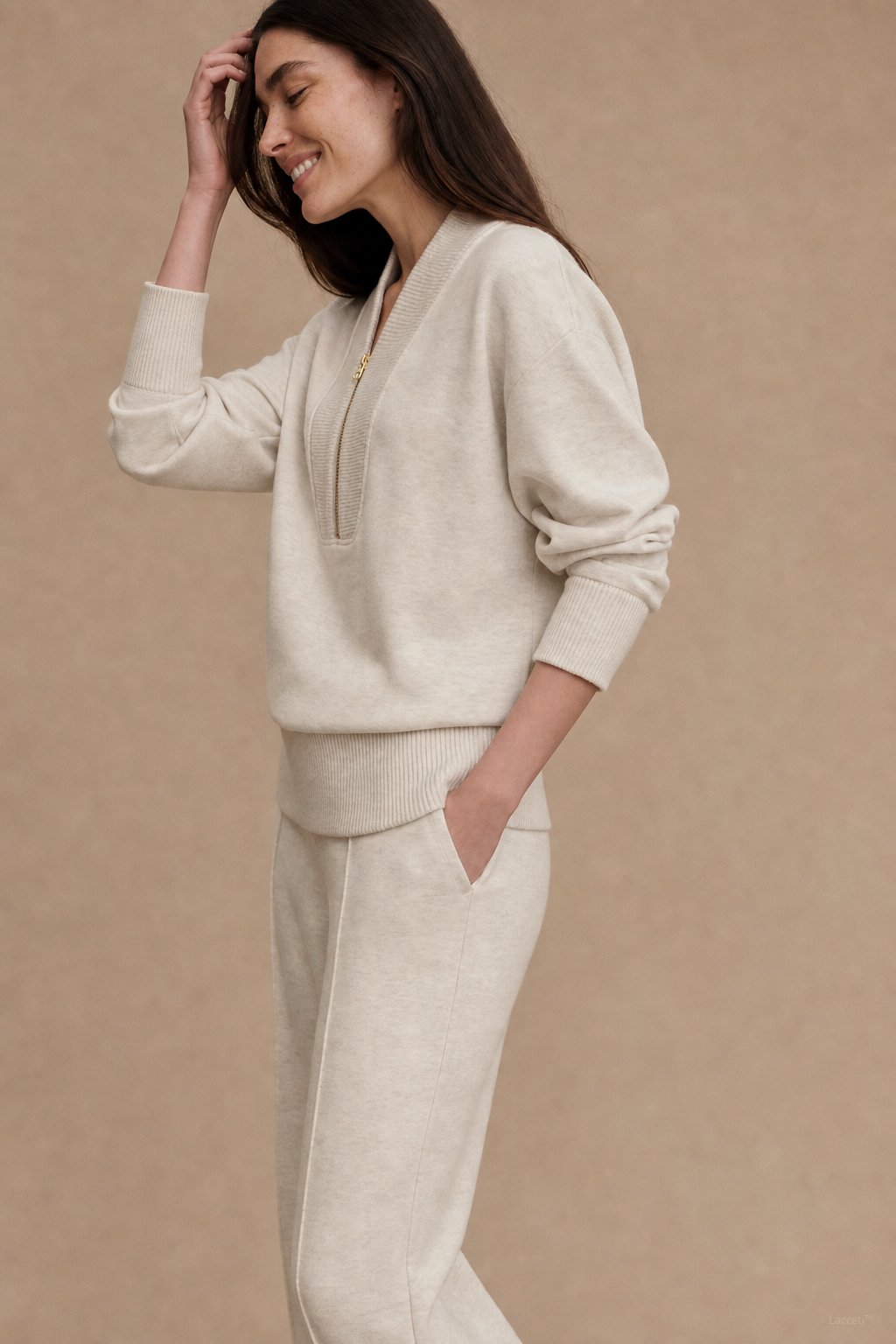 Amanda Pullover & Trouser Set — White, studio product shot