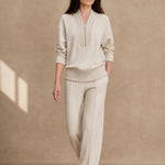 Amanda Pullover & Trouser Set — White, studio product shot