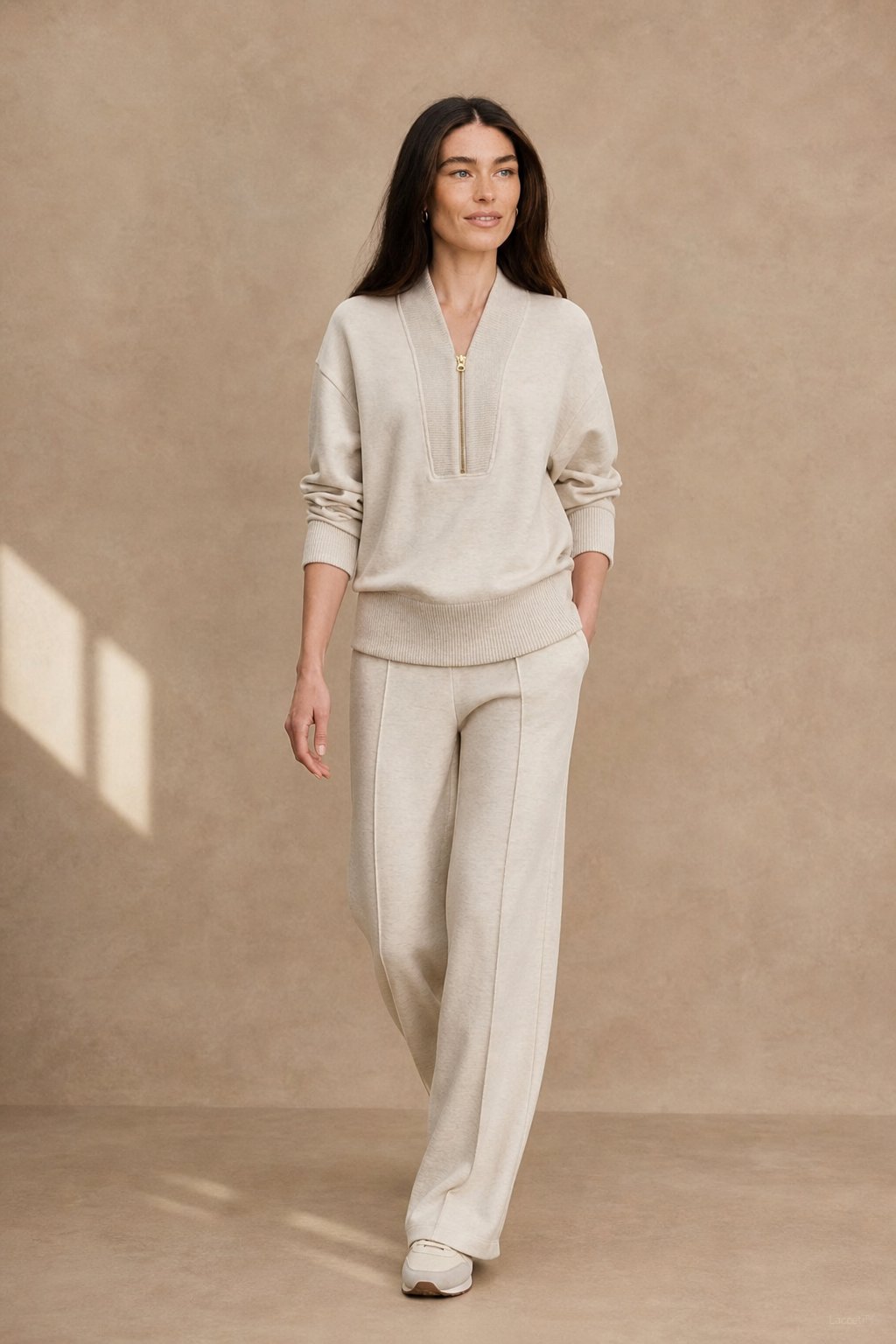 Amanda Pullover & Trouser Set — White, studio product shot