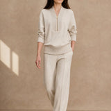 Amanda Pullover & Trouser Set — White, studio product shot