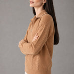 Anouk Quarter-Zip Sweater — Beige, banana_republic product shot