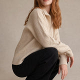 Anouk Quarter-Zip Sweater — Khaki, banana_republic product shot