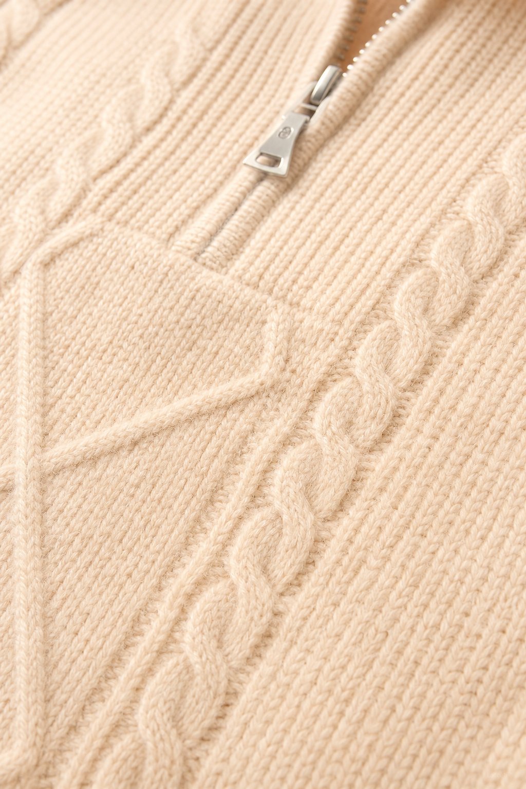 Anouk Quarter-Zip Sweater — Khaki, banana_republic product shot