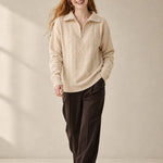 Anouk Quarter-Zip Sweater — Khaki, banana_republic product shot