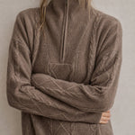 Anouk Quarter-Zip Sweater — Brown, banana_republic product shot