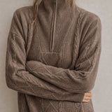 Anouk Quarter-Zip Sweater — Brown, banana_republic product shot