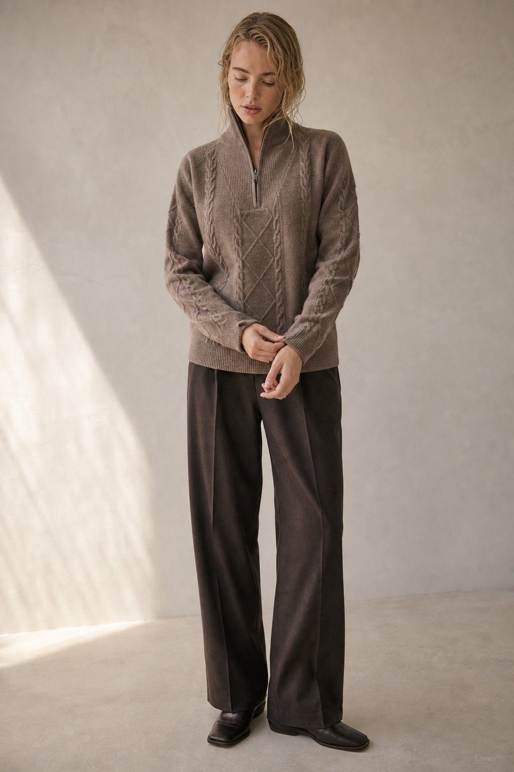 Anouk Quarter-Zip Sweater — Brown, banana_republic product shot