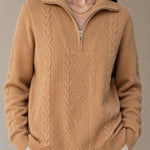 Anouk Quarter-Zip Sweater — Beige, banana_republic product shot