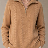 Anouk Quarter-Zip Sweater — Beige, banana_republic product shot