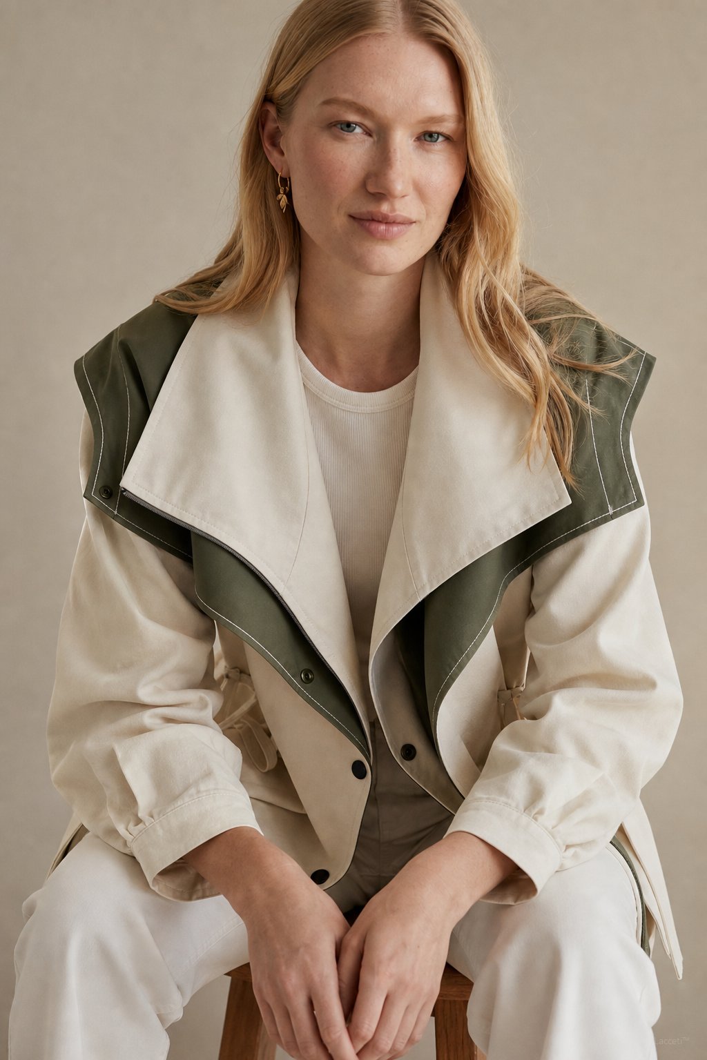 Apolline Windbreaker — Beige, banana_republic product shot
