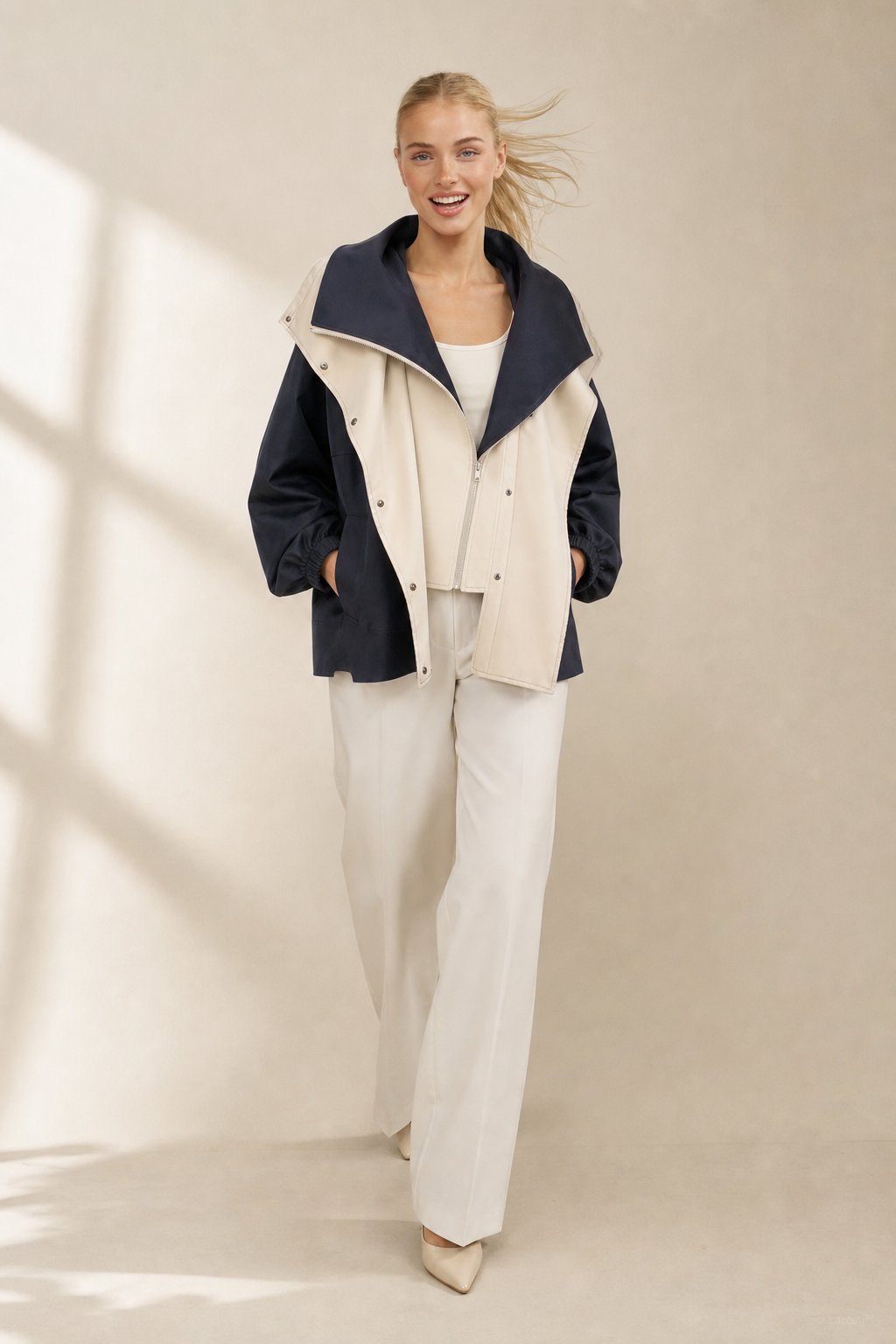 Apolline Windbreaker — Black, banana_republic product shot